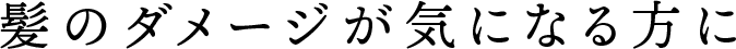 髪のダメージが気になる方に